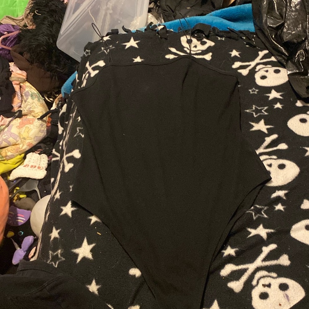Black wildfable bodysuit with spaghetti straps